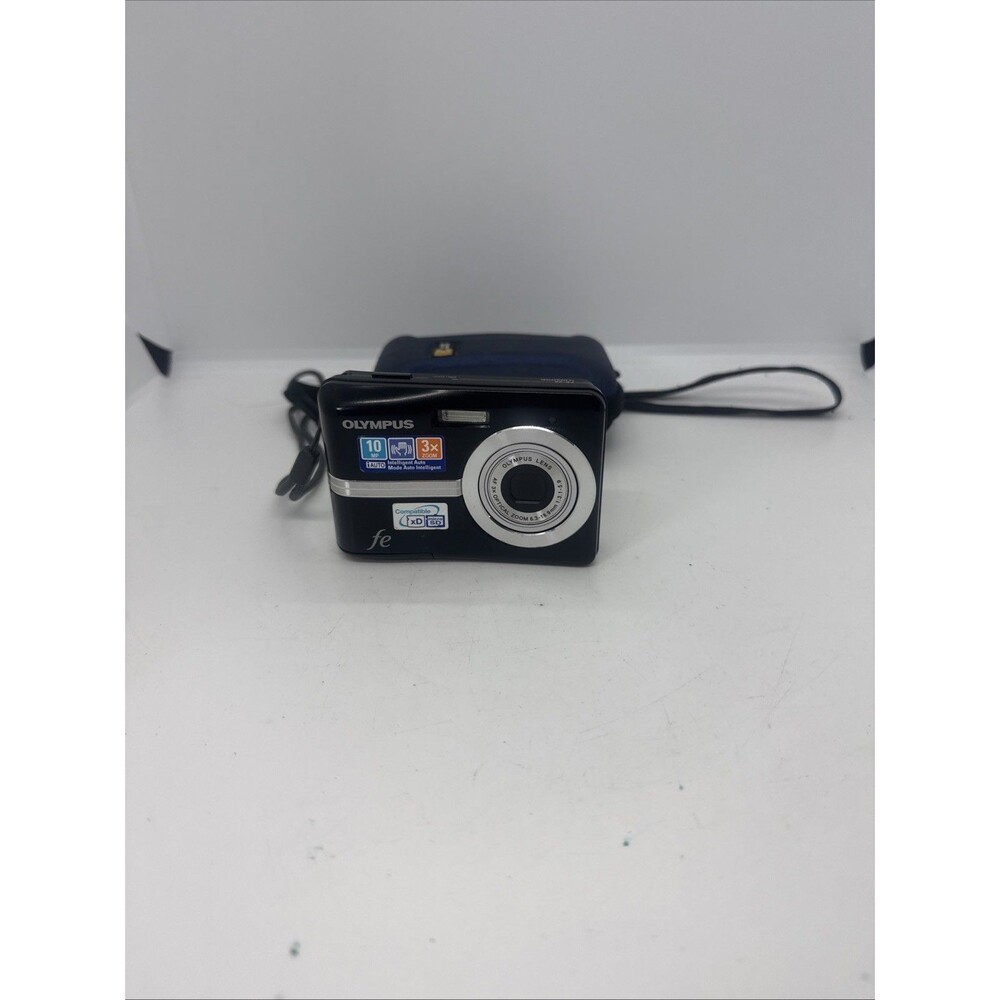 Olympus FE-25 10MP Digital Camera Black with Olympus 4GB Memory Card &Case Works